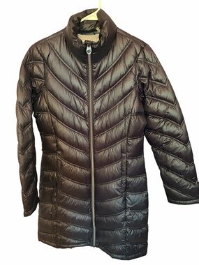 Calvin Klein Black Long Quilted Puffer Coat